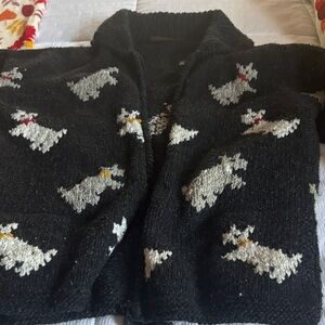 Black Dog Patterned Women's Sweater